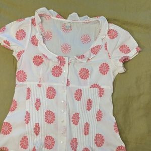 Anthropologie Odille Daisy button top